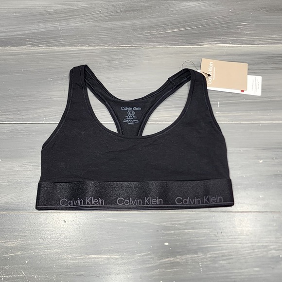 Calvin Klein Other - Calvin Klein Unlined‎ Bralette Racerback Wireless Modern Cotton QF7990 SM Black